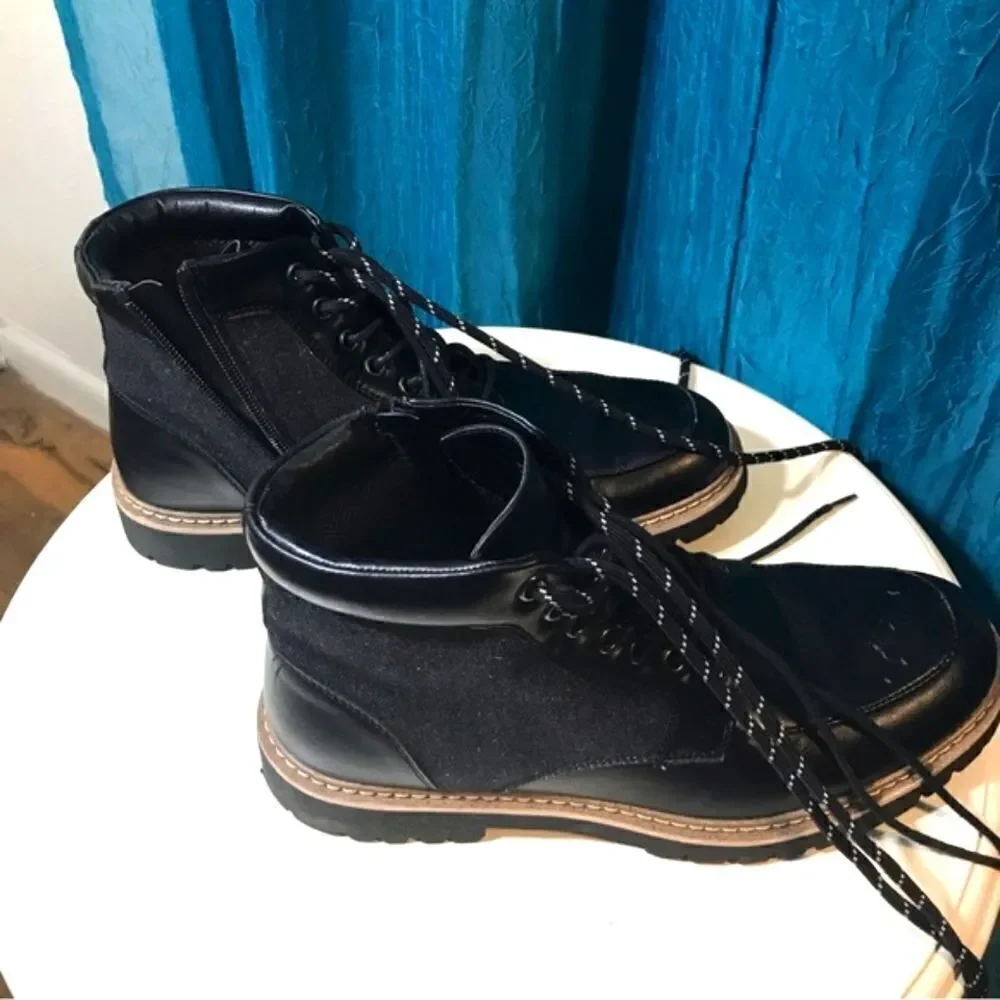 Steve Madden Bradin Faux Leather Combat Boots Size 9